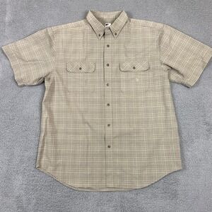 The North‎ Face Shirt Mens Extra Large Beige Short Sleeve Casual Button Up